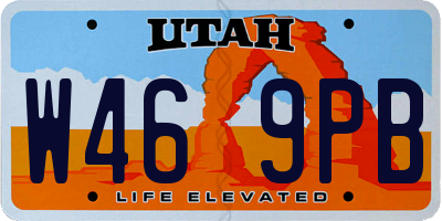 UT license plate W469PB