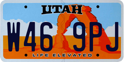 UT license plate W469PJ