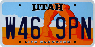 UT license plate W469PN