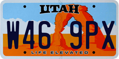 UT license plate W469PX