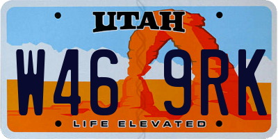 UT license plate W469RK