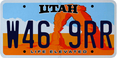 UT license plate W469RR