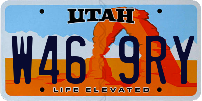 UT license plate W469RY