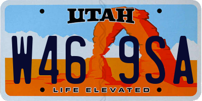 UT license plate W469SA