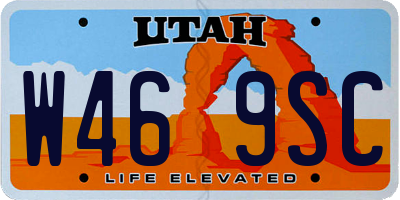 UT license plate W469SC