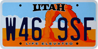 UT license plate W469SF