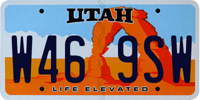 UT license plate W469SW