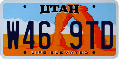 UT license plate W469TD