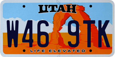 UT license plate W469TK