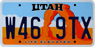 UT license plate W469TX