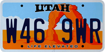 UT license plate W469WR