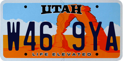UT license plate W469YA