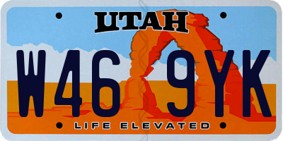 UT license plate W469YK