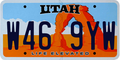 UT license plate W469YW