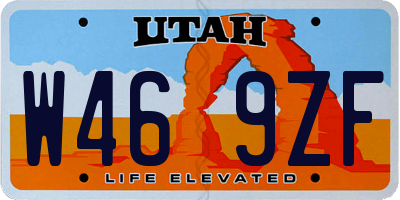 UT license plate W469ZF