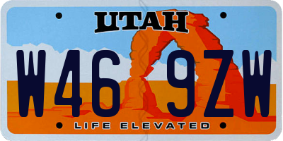UT license plate W469ZW