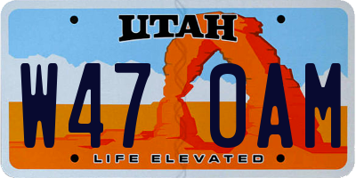 UT license plate W470AM