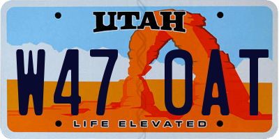 UT license plate W470AT