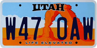 UT license plate W470AW
