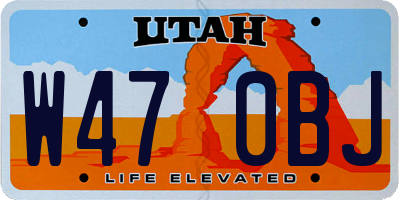 UT license plate W470BJ