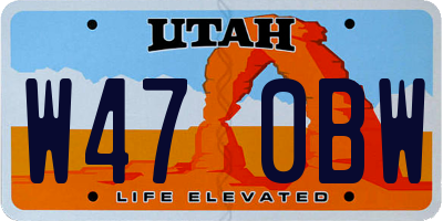UT license plate W470BW