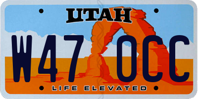 UT license plate W470CC