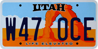 UT license plate W470CE
