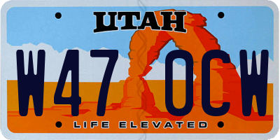 UT license plate W470CW