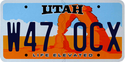UT license plate W470CX