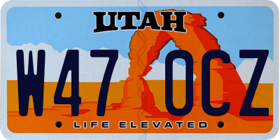 UT license plate W470CZ