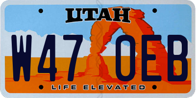 UT license plate W470EB