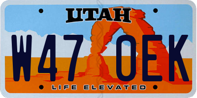 UT license plate W470EK