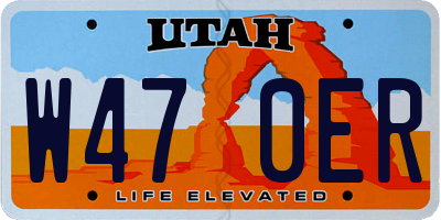 UT license plate W470ER
