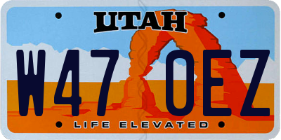 UT license plate W470EZ