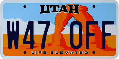 UT license plate W470FF
