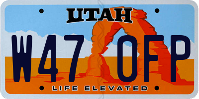 UT license plate W470FP