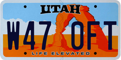UT license plate W470FT