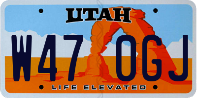 UT license plate W470GJ