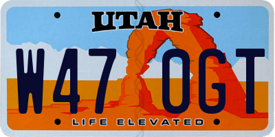 UT license plate W470GT