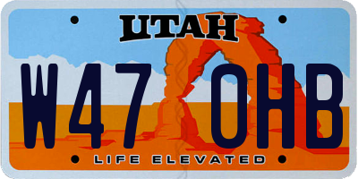 UT license plate W470HB