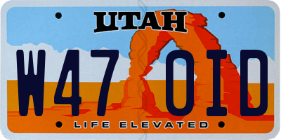 UT license plate W470ID