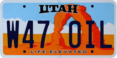 UT license plate W470IL