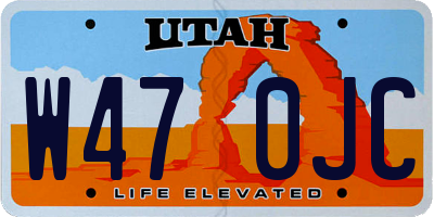 UT license plate W470JC