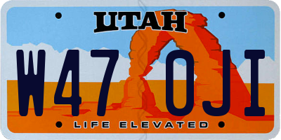 UT license plate W470JI