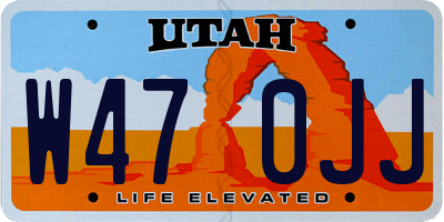 UT license plate W470JJ