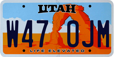 UT license plate W470JM