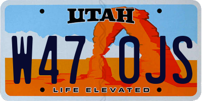 UT license plate W470JS