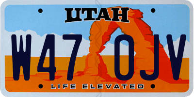 UT license plate W470JV