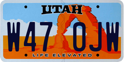 UT license plate W470JW