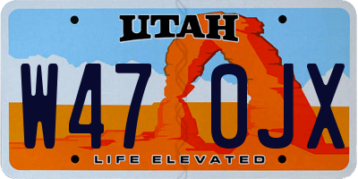 UT license plate W470JX